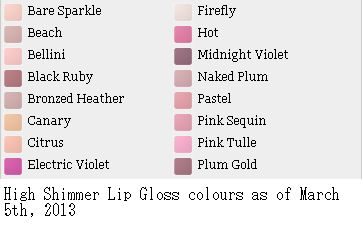High Shimmer Lip Gloss (all)