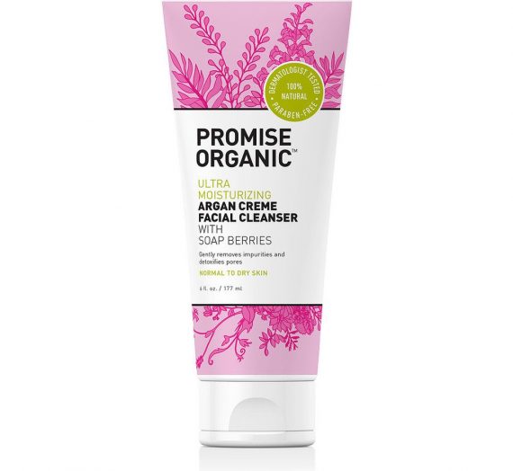 Promise Organic Argan Creme Facial Cleanser with Soap Berries