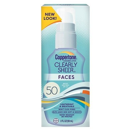 Coppertone ClearlySheer Faces Sunscreen Lotion SPF50